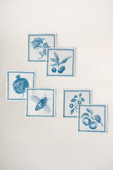 Azure Garden Keten 6'lı Kokteyl Peçete Seti - uniqlooms.com